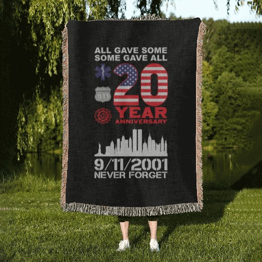 Patriot Day Never Forget 9 11 2001 Anniversary Woven Blankets