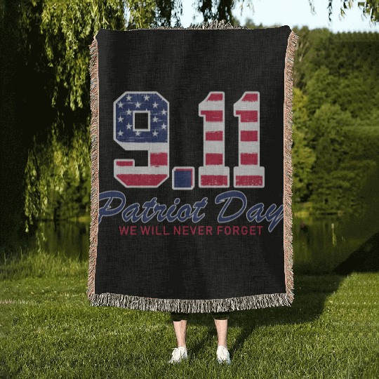 Patriot Day Never Forget 9 11 Anniversary Woven Blankets