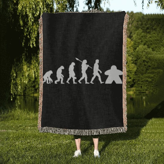 Meeple Evolution, funny board game Woven Blankets