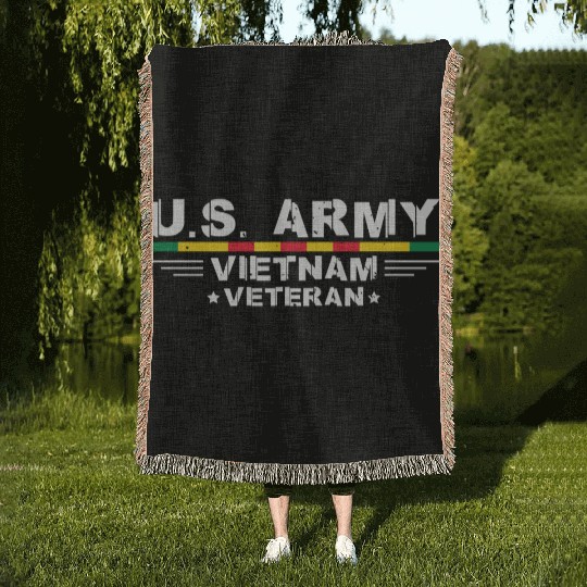 US Army Vietnam Veteran Soldier Woven Blankets