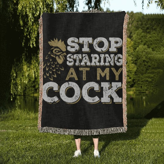 Chicken Cock Penis joke Sexual Woven Blankets