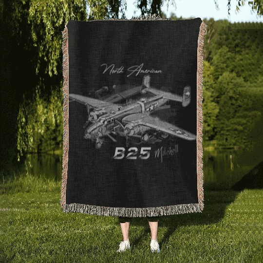 North American B 25 Mitchell Woven Blankets