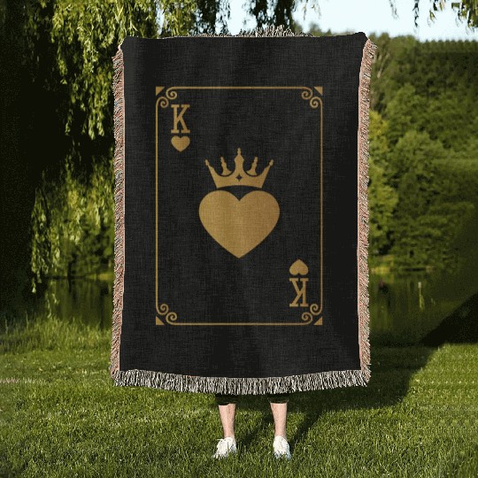 King of Hearts King Queen Couple Halloween Costume Woven Blankets