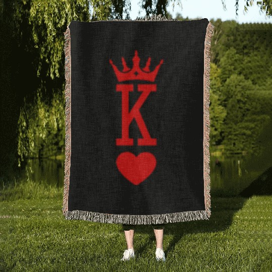 King of Hearts King Queen Couple Halloween Costume Woven Blankets