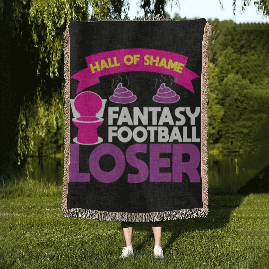 Fantasy Football Loser Poop Funny Woven Blankets