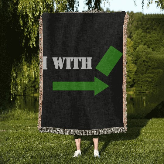 I with a green card Woven Blankets