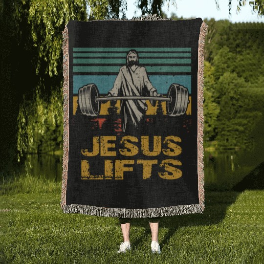 JESUS LIFTS Woven Blankets