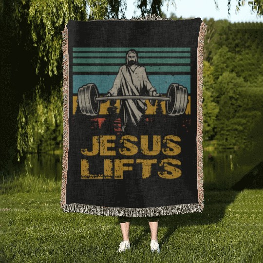 JESUS LIFTS Woven Blankets