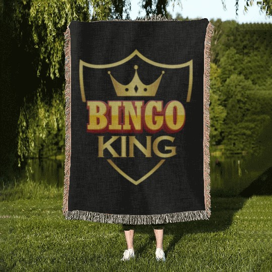 Bingo Quotes Bingo King Funny Woven Blankets