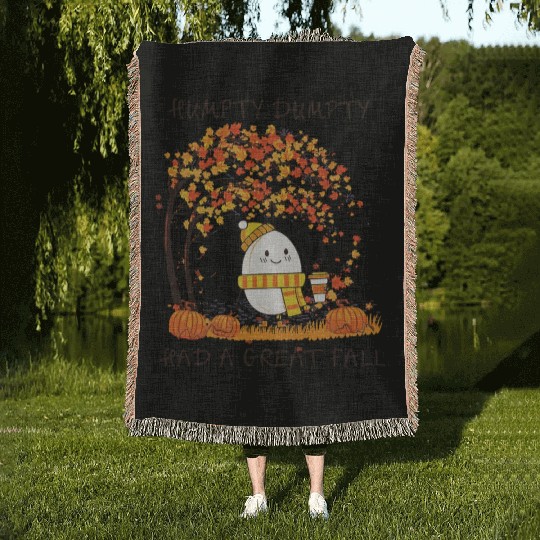 Humpty Dumpty Had A Great Fall Thanksgiving Autumn Woven Blankets