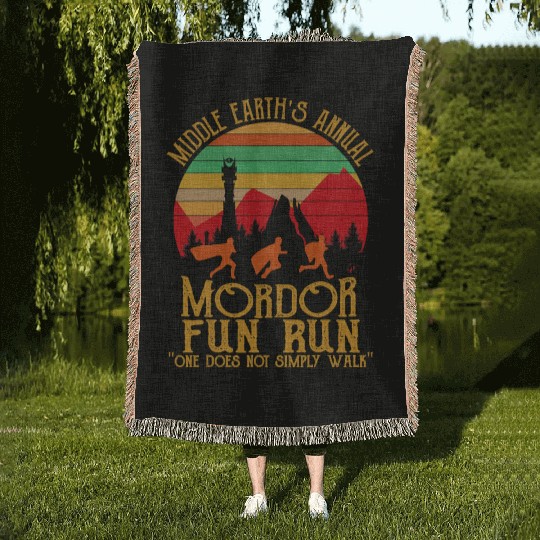 Mordor Fun Run One läuft nicht einfach Vintage Woven Blankets