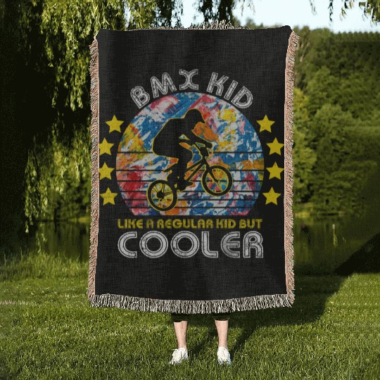 BMX Kid Funny BMX Trick Freestyle Bike Rider Gift Woven Blankets