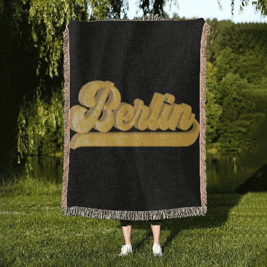 Golden Berlin Bling Bling Logo Woven Blankets