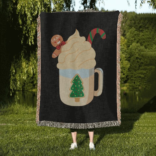 Candy Cane and Hot Cocoa, Hot Chocolate Woven Blankets