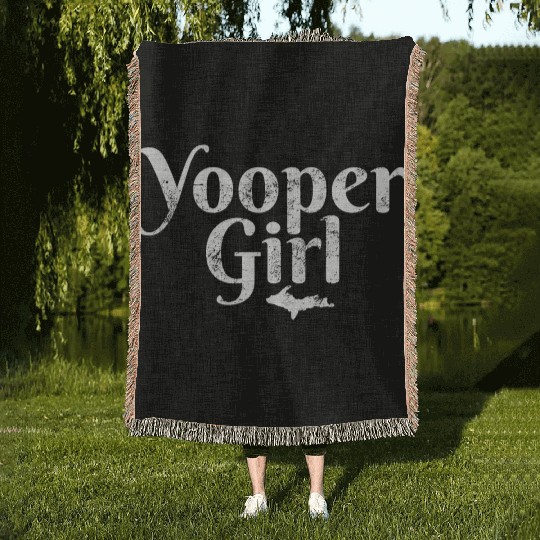 Yooper Girl Ladies Upper Peninsula Michigan Gift M Woven Blankets