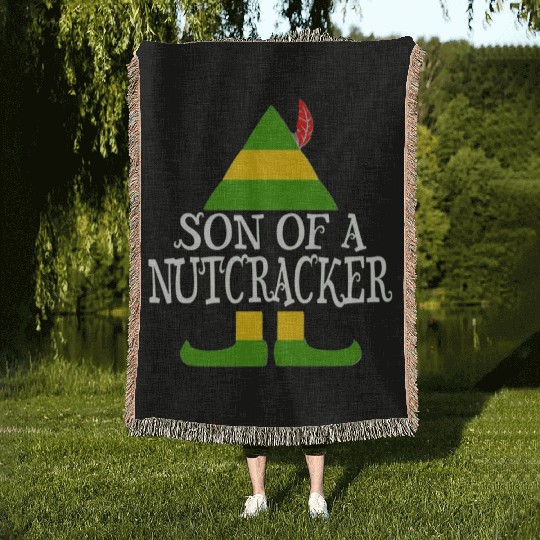 Son of a nutcracker Woven Blankets