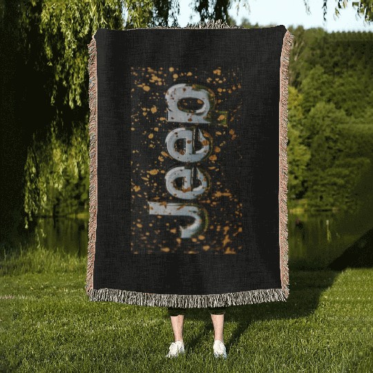 Jeep Emblem gold Woven Blankets