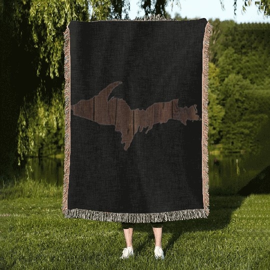 Upper Peninsula Wood Yooper 906 Woven Blankets