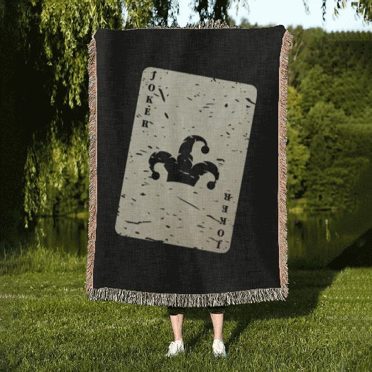 Joker card Woven Blankets