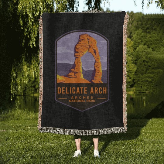 Delicate Arch Arches National Park Woven Blankets