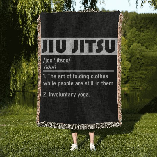Jiu Jitsu Funny Definition Woven Blankets