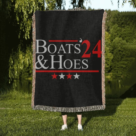 Boats And Hoes Woven Blankets