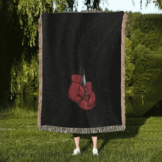 Funny dad, boxing dad quote for boxing lovers Woven Blankets