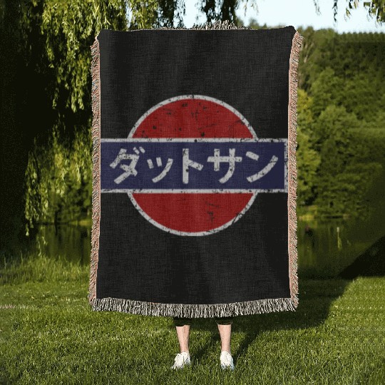 Datsun Vintage Japanese Car Woven Blankets