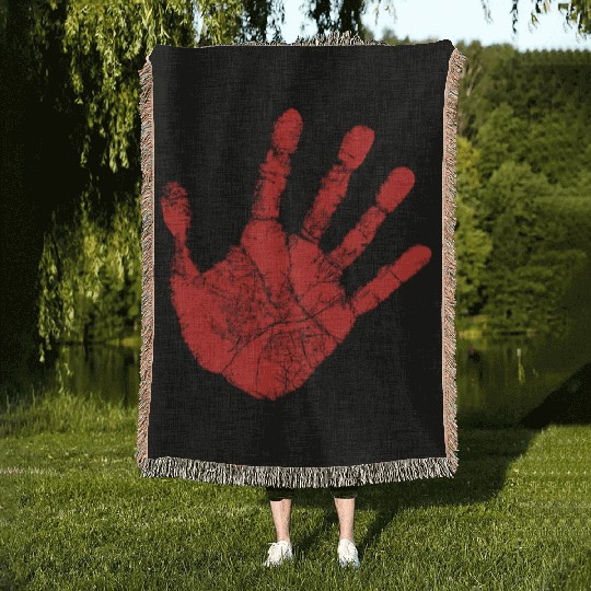 Red Hand - Supporter of MMIW Woven Blankets