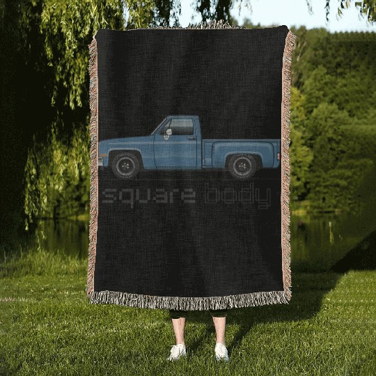 Square Body Blue Woven Blankets