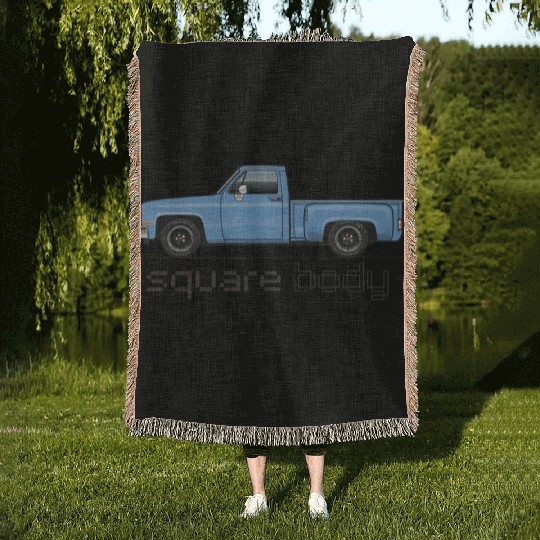 Square Body Light Blue Woven Blankets