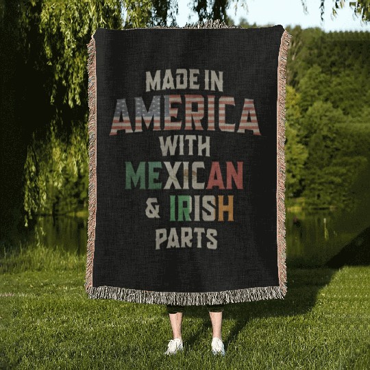 Mexican And Irish Made In America Mix Heritage Vin Woven Blankets