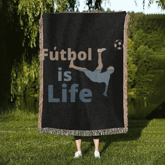 Football is life Woven Blankets