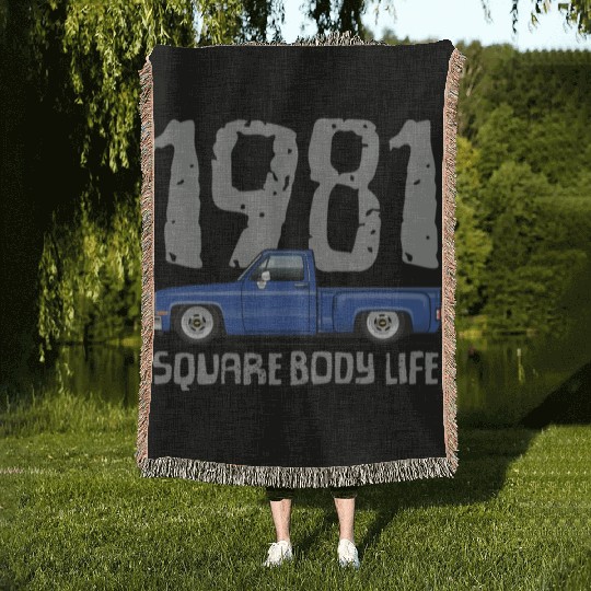 1981 Square Body Life Bright Blue Woven Blankets