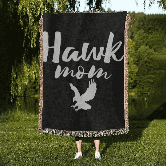 Hawk Mom Woven Blankets