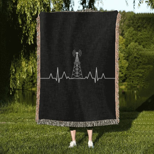 Ham Radio Heartbeat ham radio, amateur radio, Woven Blankets