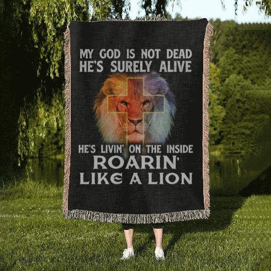My God Is Not Dead Christian Religious Bible Woven Blankets