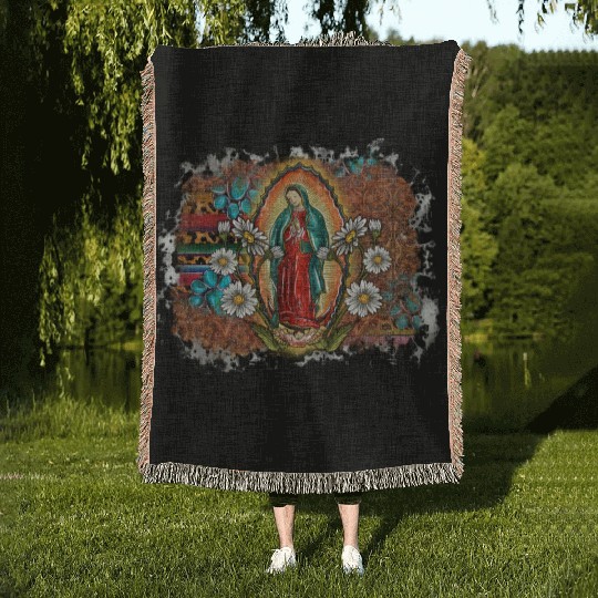 Virgin Mary Woven Blankets
