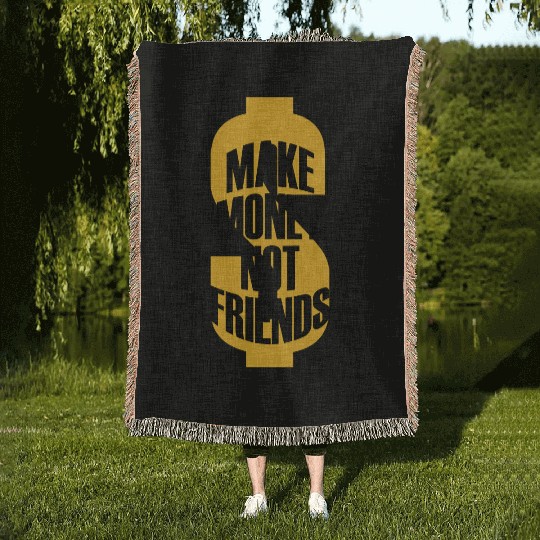 Dollar saying Money Woven Blankets