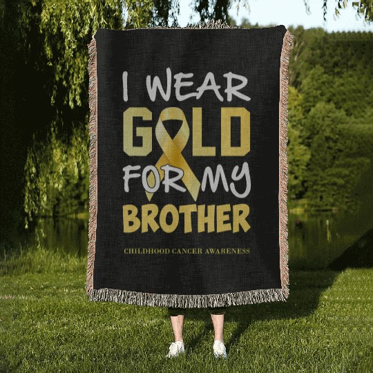 Childhood Cancer Awareness Gold For My Brother Woven Blankets