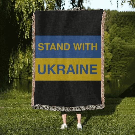 ! Stand With Ukraine Woven Blankets