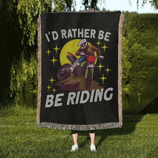 Dirt Bike Dirt Bike Riding Motocross Dirt Biking Woven Blankets
