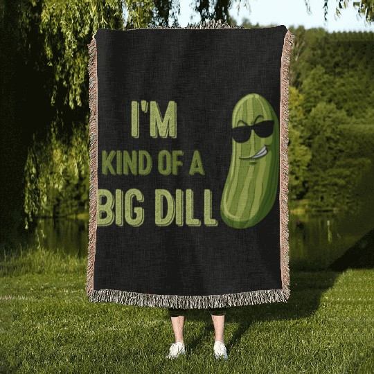 Big Deal Dill Pickle Funny Slogan Woven Blankets