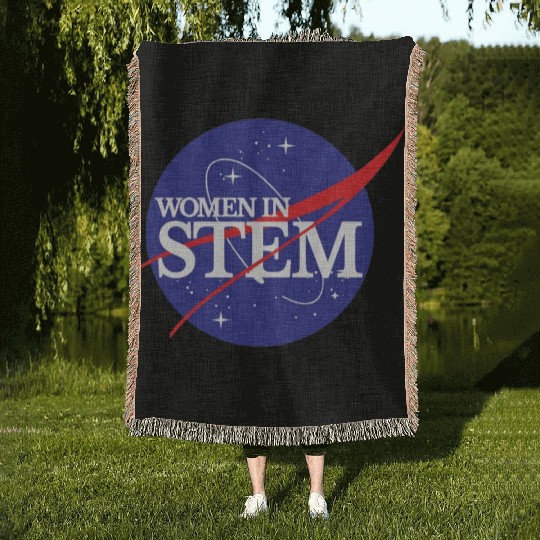 Women In Stem Woven Blankets NASA Female Scientist