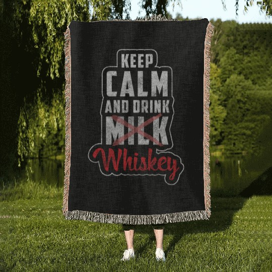 Partying Wine Gin Beer Bottle Woven Blankets