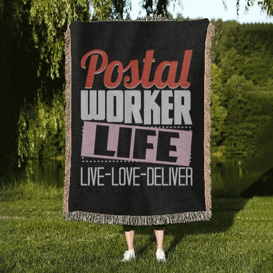 Postal Worker Life Mailman Mailwoman Postman Mail Woven Blankets