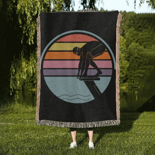 Swimming Sports Swimming Pool Swimmer Swim Lovers Woven Blankets