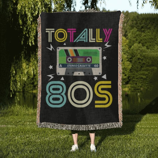 Totally 80s Retro Music Cassette Tape Woven Blankets