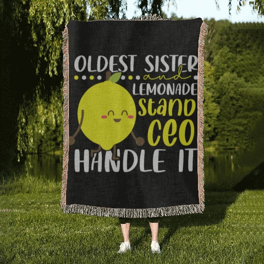 Lemon Juice Business Older Sister & Lemonade Woven Blankets