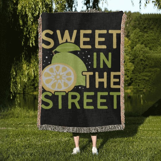 Lemon Juice Sweet In The Street Lemonade Stand Woven Blankets